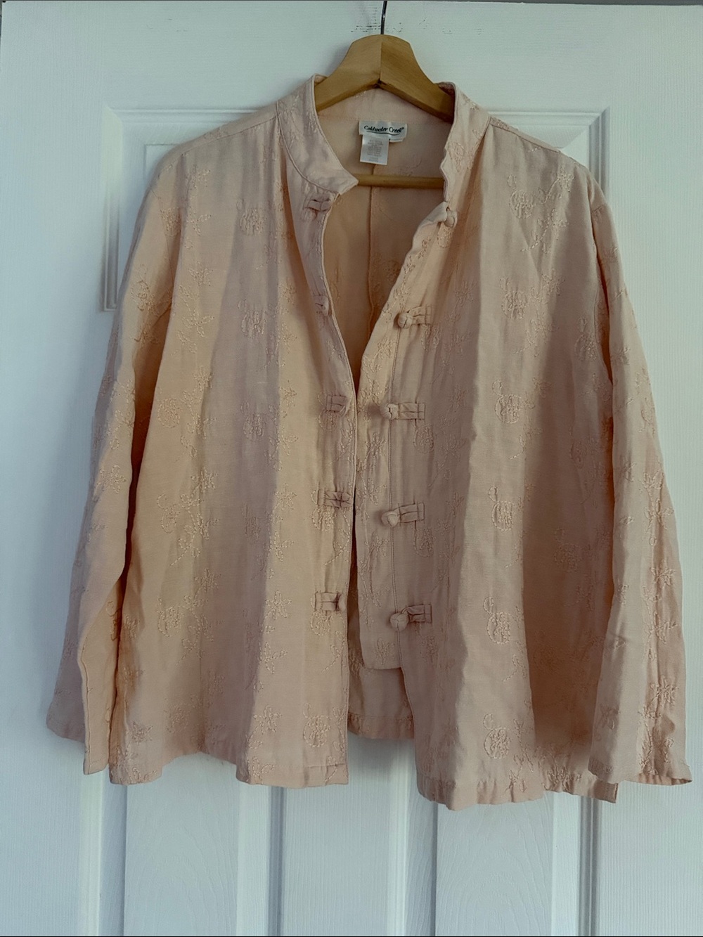 Coldwater Creek Light Blush Mandarin-Collar Jacket Size Petite Large